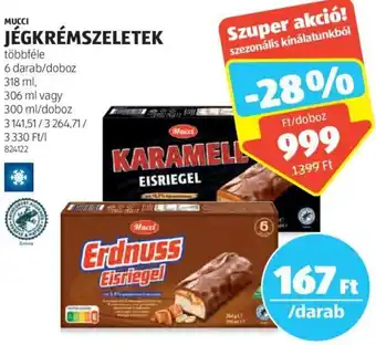 ALDI MUCCI JÉGKRÉMSZELETEK 300 - 318 ml ajánlat