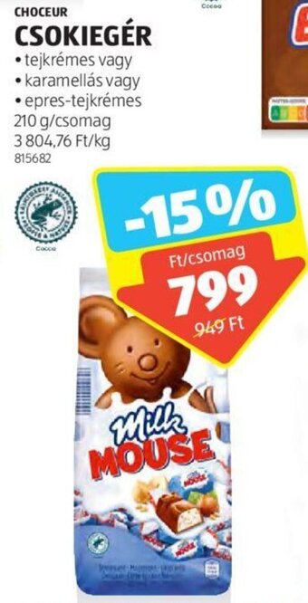 ALDI CHOCEUR CSOKIEGÉR 210 g ajánlat