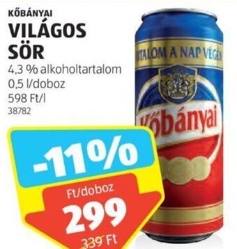 ALDI KŐBÁNYAI VILÁGOS SÖR 0,5 l ajánlat