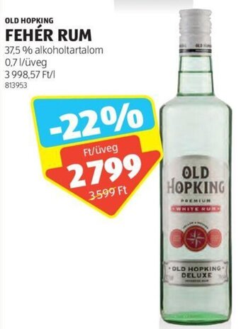 ALDI OLD HOPKING FEHÉR RUM 0,7 l ajánlat