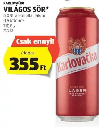 KARLOVAČKO VILÁGOS SÖR 0,5 l