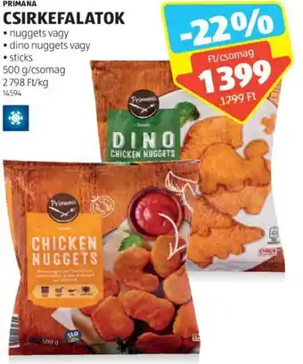 ALDI PRIMANA CSIRKEFALATOK 500 g ajánlat