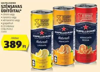 ALDI SAN PELLEGRINO SZÉNSAVAS ÜDÍTŐITAL 0,33 l ajánlat