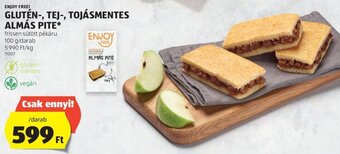 ALDI ENJOY FREE! GLUTÉN-, TEJ-, TOJÁSMENTES ALMÁS PITE 100 g ajánlat