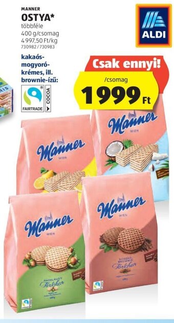 ALDI MANNER OSTYA 400 g ajánlat