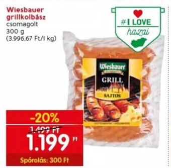 Spar Wiesbauer grillkolbász 300 g ajánlat