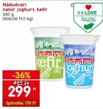 Spar Nádudvari natúr joghurt, kefir 330 g ajánlat