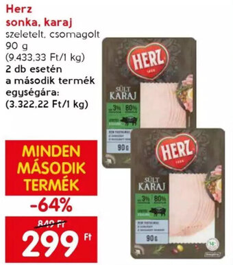 Spar Herz sonka, karaj 90 g ajánlat