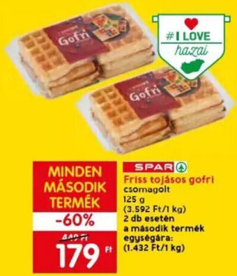 Spar SPAR Friss tojásos gofri 125 g ajánlat