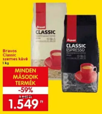 Spar Bravos Classic szemes kávé 1 kg ajánlat