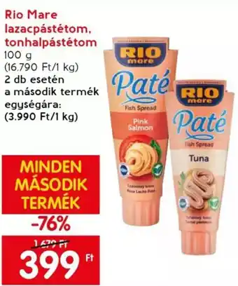 Rio Mare lazacpástétom, tonhalpástétom 100 g