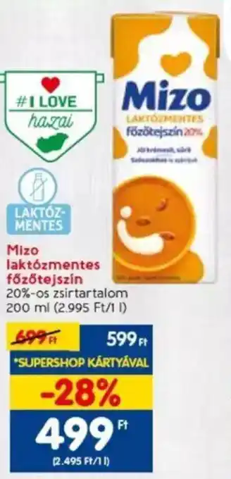 Spar Mizo laktózmentes főzőtejszín 200 ml ajánlat