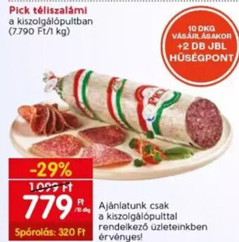 Spar Pick téliszalámi 10 dkg ajánlat