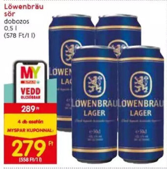 Spar Löwenbräu sör 0,5 l ajánlat