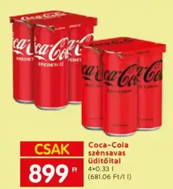 Spar Coca-Cola szénsavas üdítőital 4 x 0,33 I ajánlat