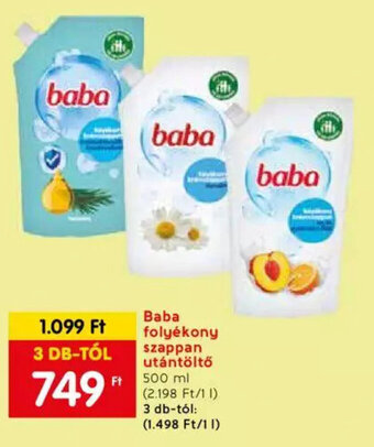 Spar Baba folyékony szappan utántöltő 500 ml ajánlat
