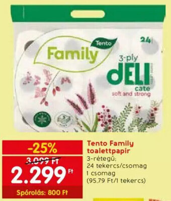 Spar Tento Family toalettpapír 24 tekercs ajánlat