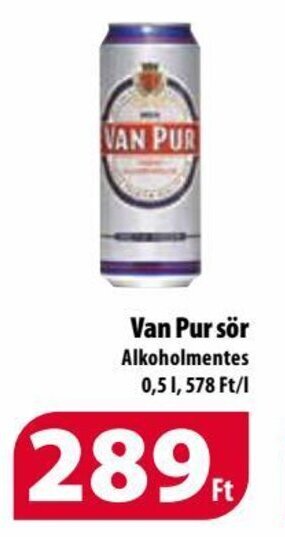 Coop Van Pur sör 0,5 l ajánlat