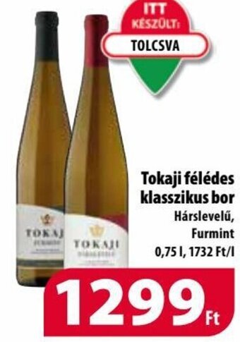 Coop Tokaji félédes klasszikus bor 0,75 l ajánlat