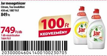 Coop Jar mosogatószer 450 ml ajánlat