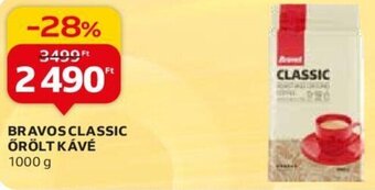 Auchan BRAVOS CLASSIC ŐRÖLT KÁVÉ 1000 g ajánlat