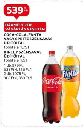 Auchan COCA-COLA, FANTA VAGY SPRITE SZÉNSAVAS ÜDÍTŐITAL stb. 1,75 / 1,5 l ajánlat