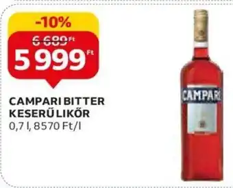 Auchan CAMPARI BITTER KESERŰ LIKŐR 0,7 l ajánlat