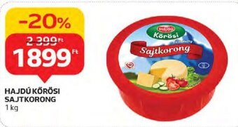 Auchan HAJDÚ KÖRÖSI SAJTKORONG 1 kg ajánlat