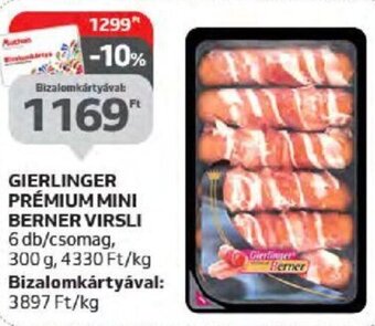 Auchan GIERLINGER PRÉMIUM MINI BERNER VIRSLI 300 g ajánlat