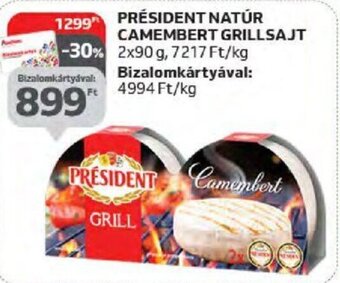 Auchan PRÉSIDENT NATÚR CAMEMBERT GRILLSAJT 2 x 90 g ajánlat