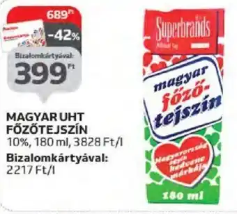 Auchan MAGYAR UHT FŐZŐTEJSZÍN 180 ml ajánlat