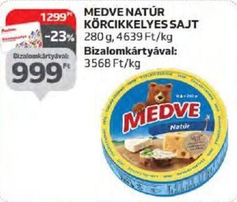 Auchan MEDVE NATÚR KÖRCIKKELYES SAJT 280 g ajánlat