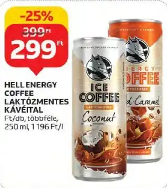 Auchan HELL ENERGY COFFEE LAKTÓZMENTES KÁVÉITAL 250 ml ajánlat