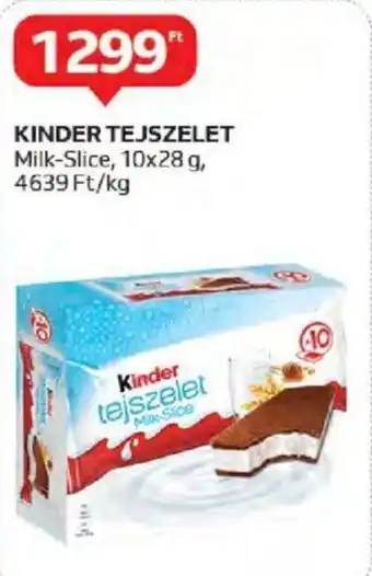 Auchan KINDER TEJSZELET 10 x 28 g ajánlat