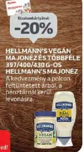 Auchan HELLMANN'S VEGÁN MAJONÉZÉS TÖBBFÉLE 397 - 430 G-OS HELLMANN'S MAJONÉZ ajánlat