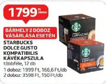 Auchan STARBUCKS DOLCE GUSTO KOMPATIBILIS KÁVÉKAPSZULA 12 db ajánlat