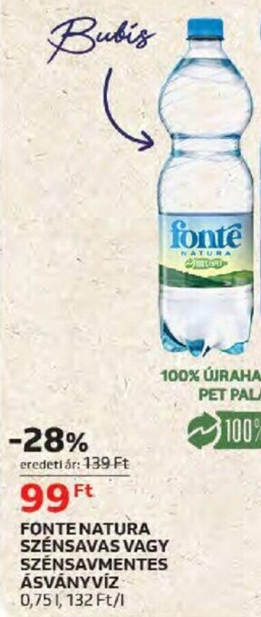 Auchan FONTE NATURA SZÉNSAVAS stb. 0,75 l ajánlat