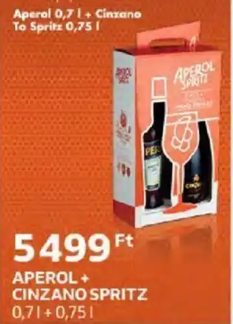 Auchan APEROL+ CINZANO SPRITZ 0,7 l + 0,75 l ajánlat