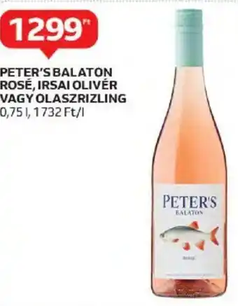 PETER'S BALATON ROSÉ, IRSAI OLIVÉR stb. 0,75 l
