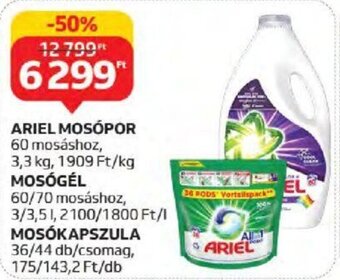 Auchan ARIEL MOSÓPOR stb. 3,3 kg / 3 / 3,5 l / 36 / 44 db ajánlat