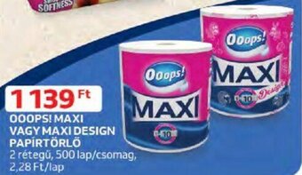 Auchan OOOPS! MAXI VAGY MAXI DESIGN PAPÍRTÖRLÖ 500 lap ajánlat