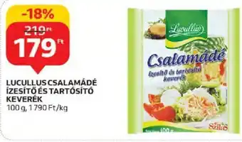 Auchan LUCULLUS CSALAMÁDÉ ÍZESÍTŐ ÉS TARTÓSÍTÓ KEVERÉK 100 g ajánlat