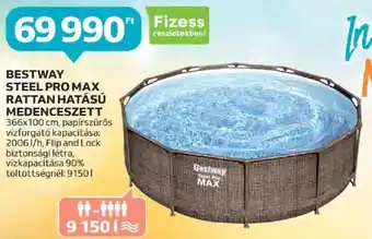 Auchan BESTWAY STEEL PRO MAX RATTAN HATÁSÚ MEDENCESZETT ajánlat