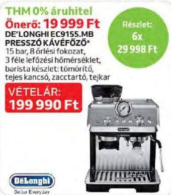 Auchan DE'LONGHI EC9155.MB PRESSZÓ KÁVÉFŐZŐ 1 db ajánlat