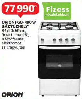 ORION FGO-400 W GÁZTŰZHELY 1 db