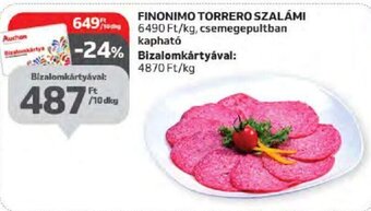 Auchan FINONIMO TORRERO SZALÁMI 10 dkg ajánlat