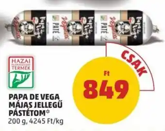 PENNY PAPA DE VEGA MÁJAS JELLEGŰ PÁSTÉTOM 200 g ajánlat