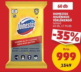 PENNY DOMESTOS HIGIÉNIKUS TÖRLŐKENDŐ 60 db ajánlat