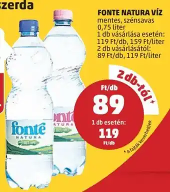 PENNY FONTE NATURA VÍZ 0,75 l ajánlat