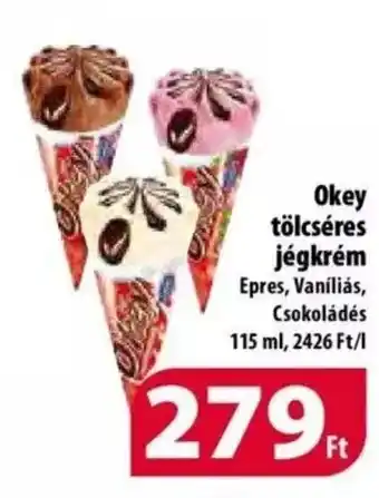 Coop Okey tölcséres jégkrém 115 ml ajánlat